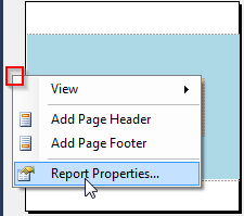 RDLC - Report Properties Menu