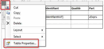 RDLC - Tablix Corner for Properties Menu