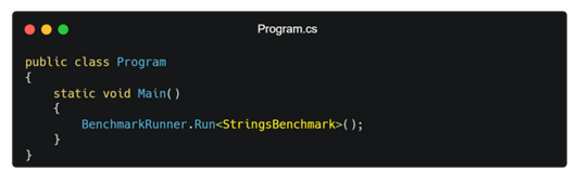Code benchmark en C# 