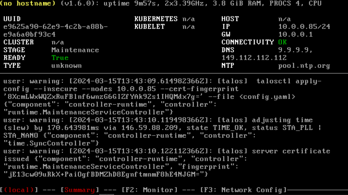 Talos Linux noeuds