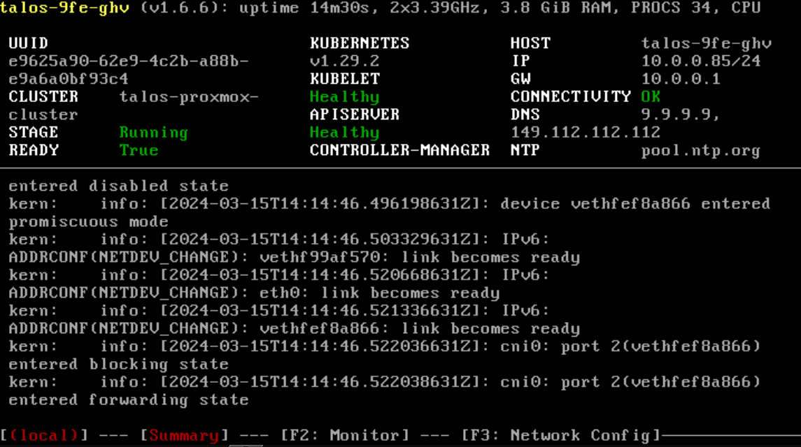 Talos Linux nodes