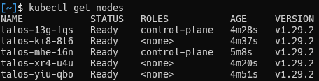 Talos Linux cluster Kubernetes
